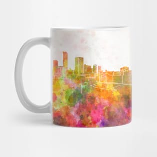 Birmingham skyline in watercolor background Mug